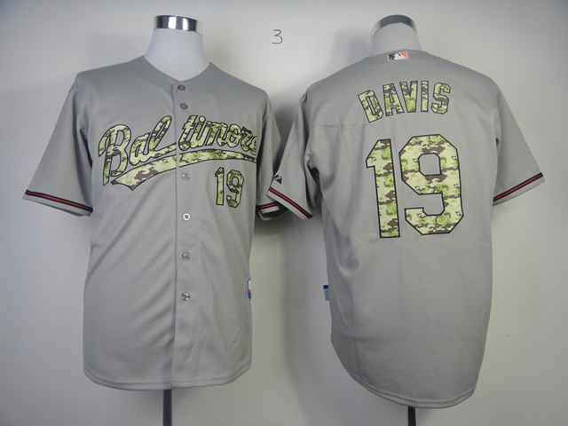 Men Baltimore Orioles 19 Davis Grey Camo MLB Jerseys